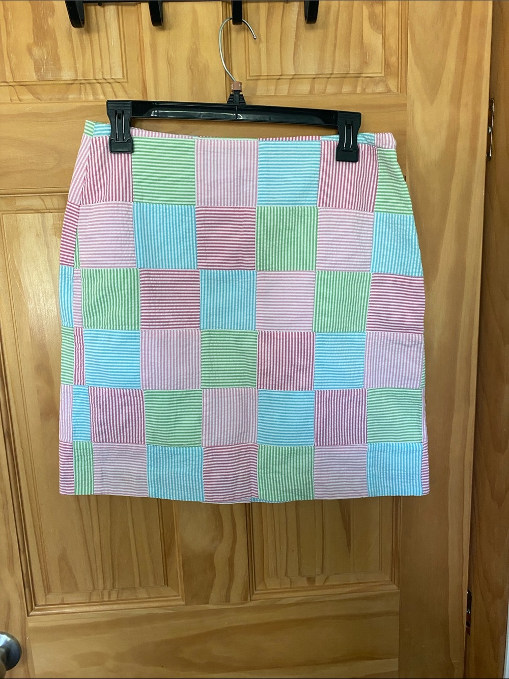 Talbots Pastel Patchwork Mini Skirt - Pink, Blue, Green, Cream